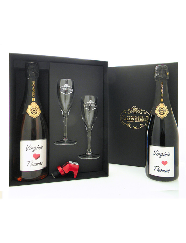 Coffret  Champagne Bedel personnalisé champagne alain bedel
